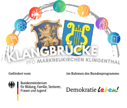 Logo Klangbrücke und Logo Bundesministerium für Bildung, Familie, Senioren, Frauen und Jugend